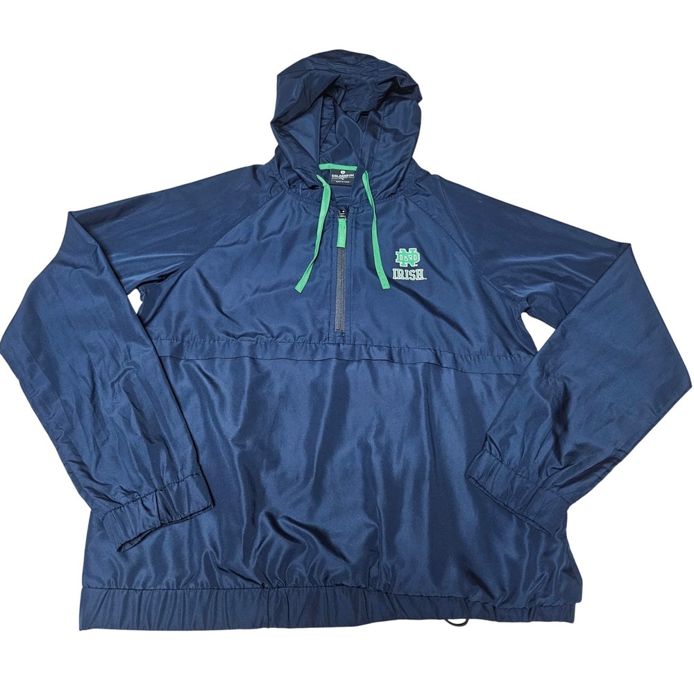 Colosseum Notre Dame Fighting Irish Womens Small Navy Quarter Zip Windbreaker